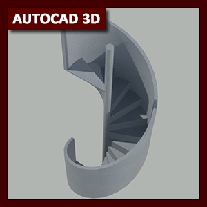 AutoCAD 3D Modelado: modelado de escalera caracol utilizando Helix